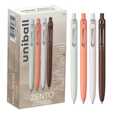 Uniball Zento Gel Ink Rollerball Pens, 12 Black Medium Point Smooth Writing Pens, Colored Japanese Pens, Boho Colors